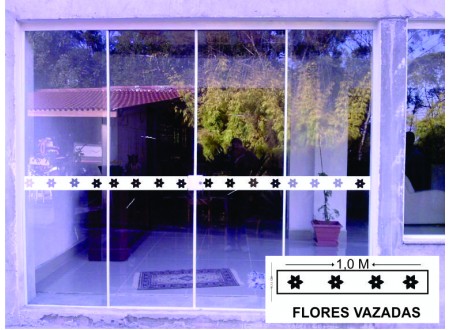 FAIXA PARA PORTAS DE VIDRO FLORES VAZADAS